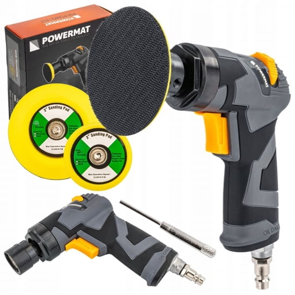 SZLIFIERKA MIMOŚRODOWA POLERKA PNEUMATYCZNA KĄTOWA 1/4" 6BAR 2PADY 50/75 MM