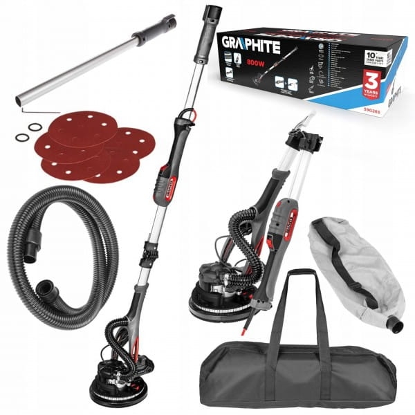 GRAPHITE SZLIFIERKA DO GIPSU ŻYRAFA 215MM 800W LED