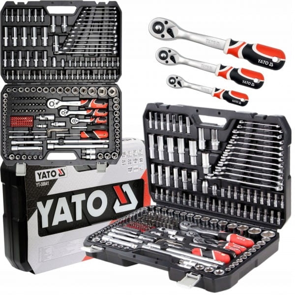 YATO KOMPLET KLUCZY ZESTAW NARZĘDZIOWY XXL 216 ELEMENTÓW KLUCZE YT-3884 1