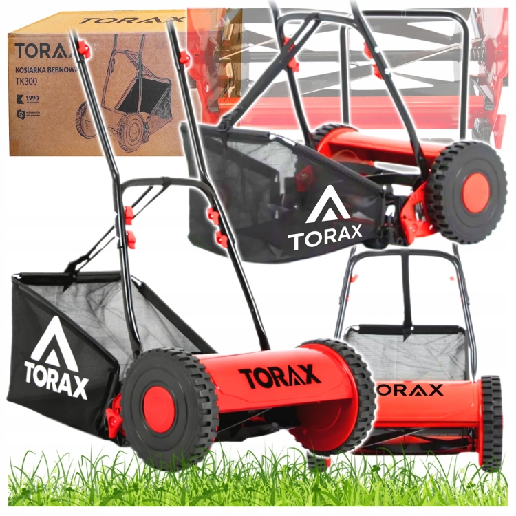 KOSIARKA RĘCZNA PCHANA MECHANICZNA BĘBNOWA TORAX TK300 + KOSZ 30CM 14-47 MM