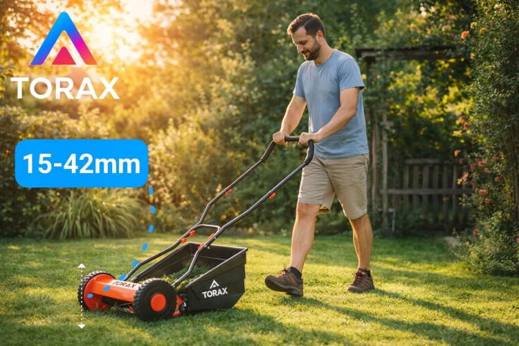 KOSIARKA RĘCZNA BĘBNOWA TK380 MECHANICZNA WRZECIONOWA KOSZ 18L PCHANA 38cm