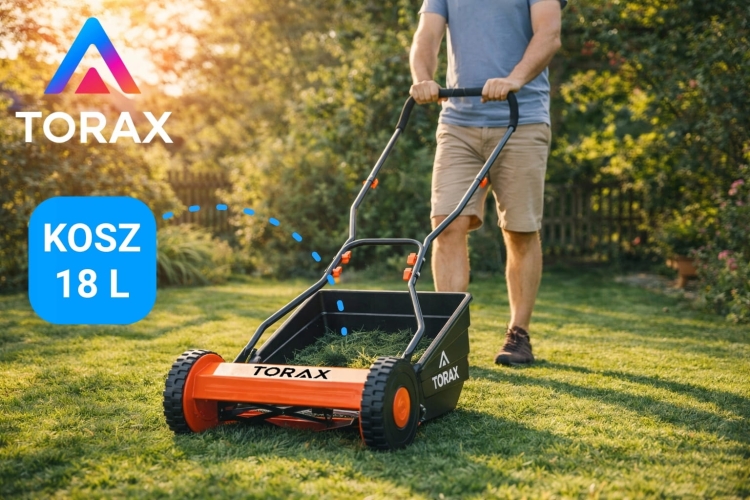 KOSIARKA RĘCZNA BĘBNOWA TK380 MECHANICZNA WRZECIONOWA KOSZ 18L PCHANA 38cm