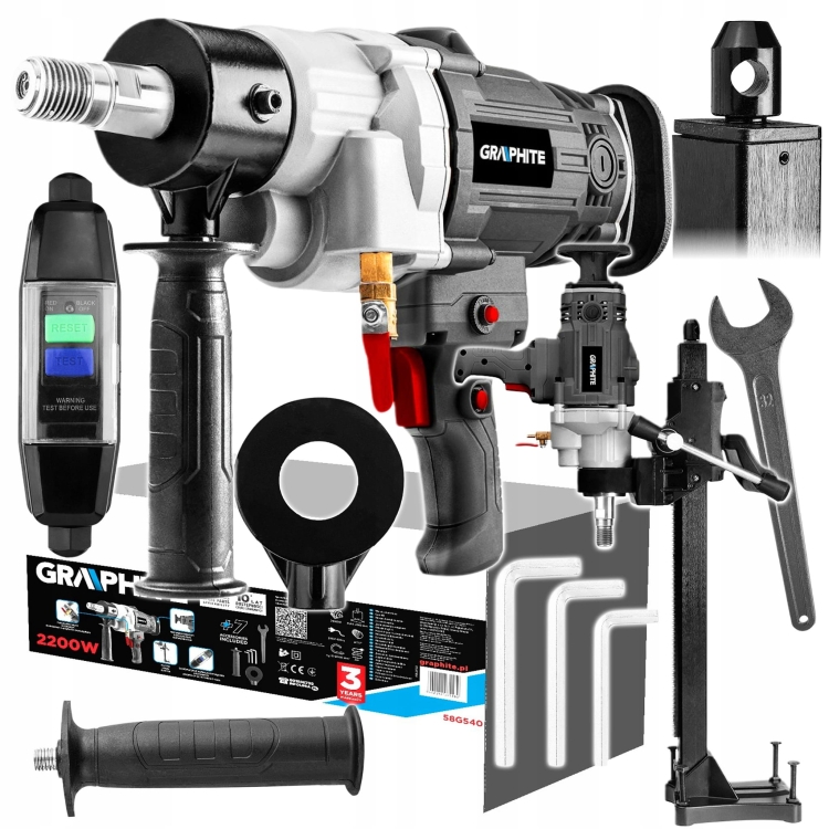 GRAPHITE WIERTNICA DIAMENTOWA 2200 STATYW DO KAMIENIA ASFLATU BETONU 58G540