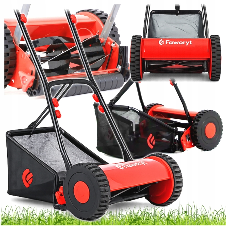 KOSIARKA RĘCZNA PCHANA MECHANICZNA BĘBNOWA TKR300 Z KOSZEM 30CM 14-47 MM