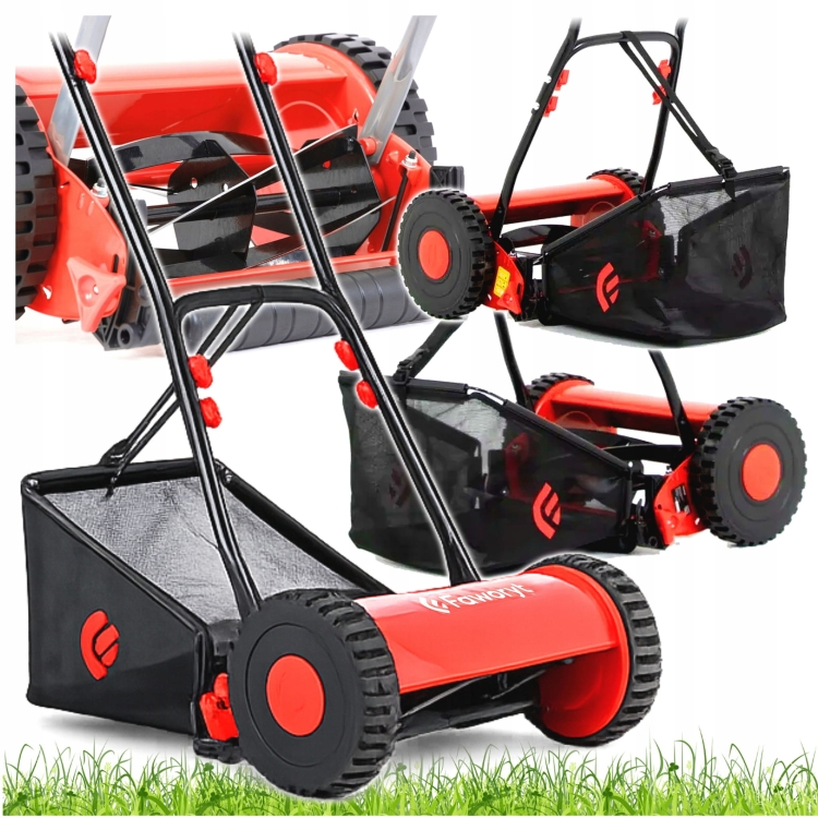 KOSIARKA RĘCZNA PCHANA MECHANICZNA BĘBNOWA TKR300 Z KOSZEM 30CM 14-47 MM