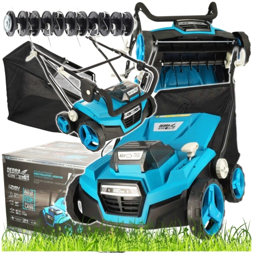 DEDRA WERTYKULATOR 38cm AERATOR 2x18V BEZSZCZOTKOWY AKUMULATOROWY REGULACJA