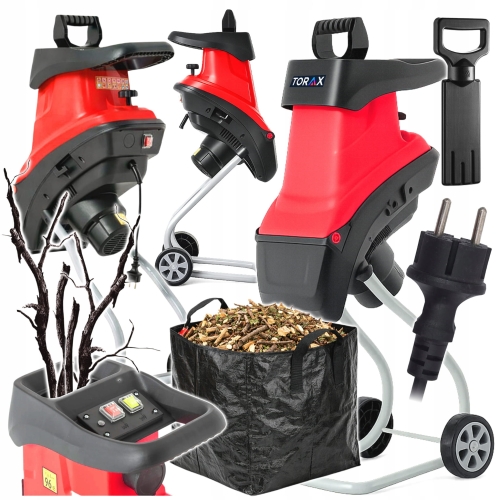 RĘBAK ROZDRABNIACZ ELEKTRYCZNY GAŁĘZI TARCZOWY MOCNY 3500W 45MM + WOREK 40L