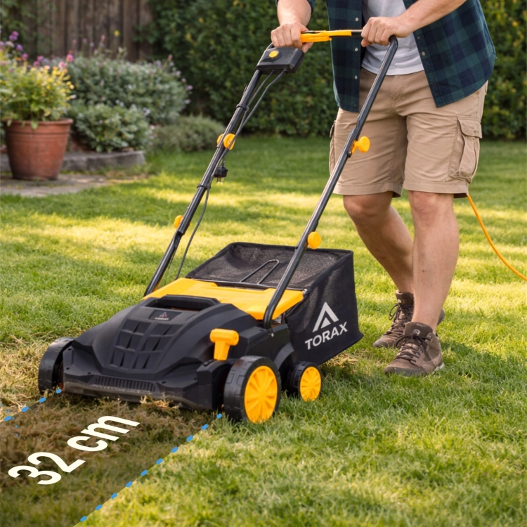 AERATOR ELEKTRYCZNY AERATOR WERTYKULATOR TRAWY 3W1 REGULACJA 30L KOSZ 2800W