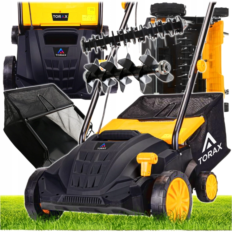 AERATOR ELEKTRYCZNY AERATOR WERTYKULATOR TRAWY 3W1 REGULACJA 30L KOSZ 2800W