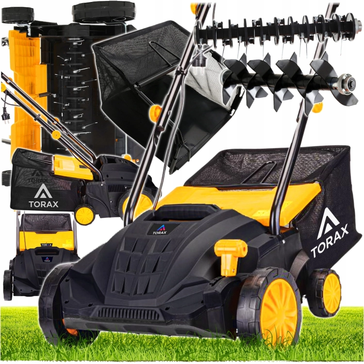AERATOR ELEKTRYCZNY AERATOR WERTYKULATOR TRAWY 3W1 REGULACJA 30L KOSZ 2800W