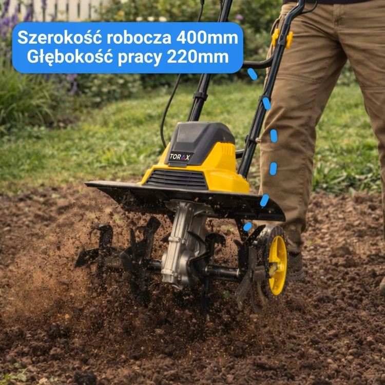 GLEBOGRYZARKA ELEKTRYCZNA KULTYWATOR DO ZIEMI GLEBY MOCNA 2900W 400MM +KOŁA
