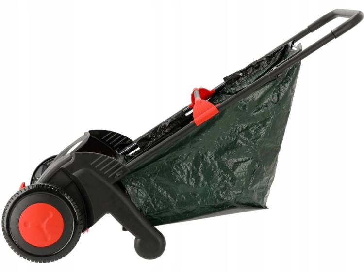 ZAMIATARKA RĘCZNA ZBIERACZ DO TRAWY I LIŚCI 53 CM Z KOSZEM 100L 4 SZCZOTKI