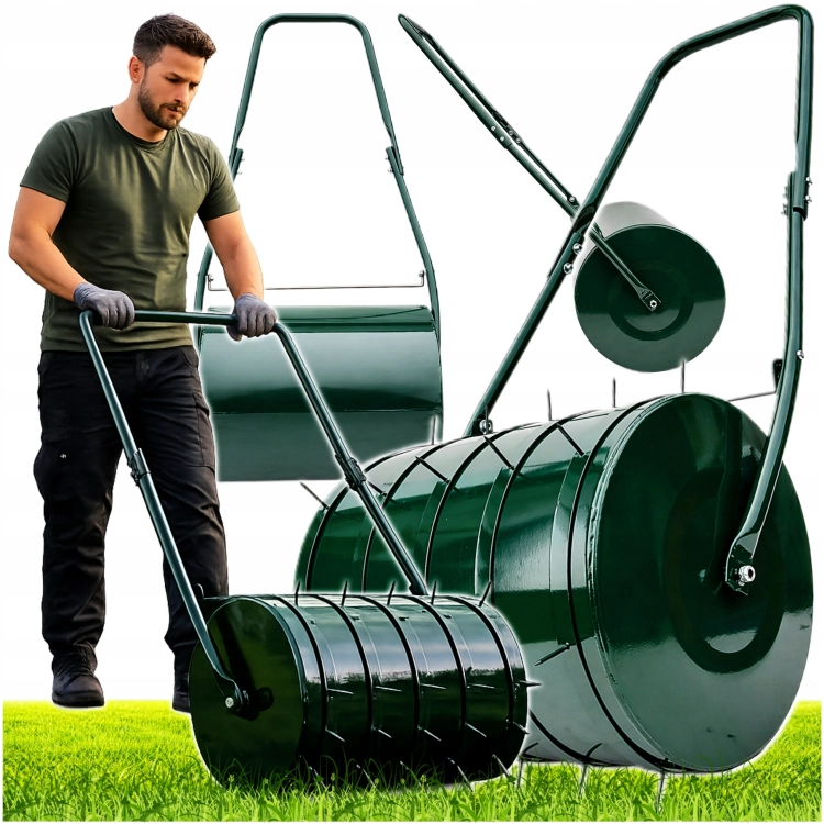 WALEC OGRODOWY DO TRAWY TRAWNIKA Z KOLCAMI AERATOR 30L KOLCE STALOWY RĘCZNY