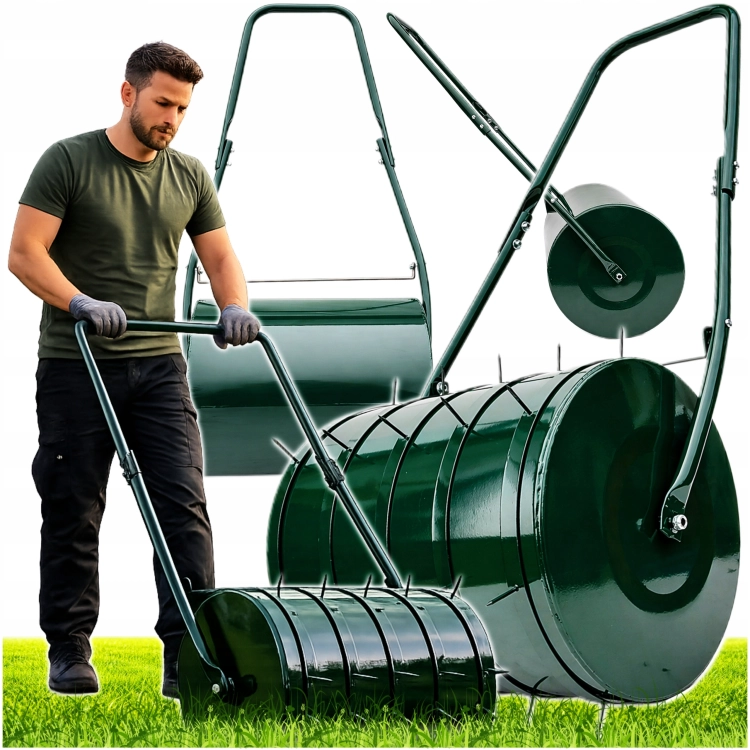 WALEC OGRODOWY DO TRAWY TRAWNIKA Z KOLCAMI AERATOR 30L KOLCE STALOWY RĘCZNY