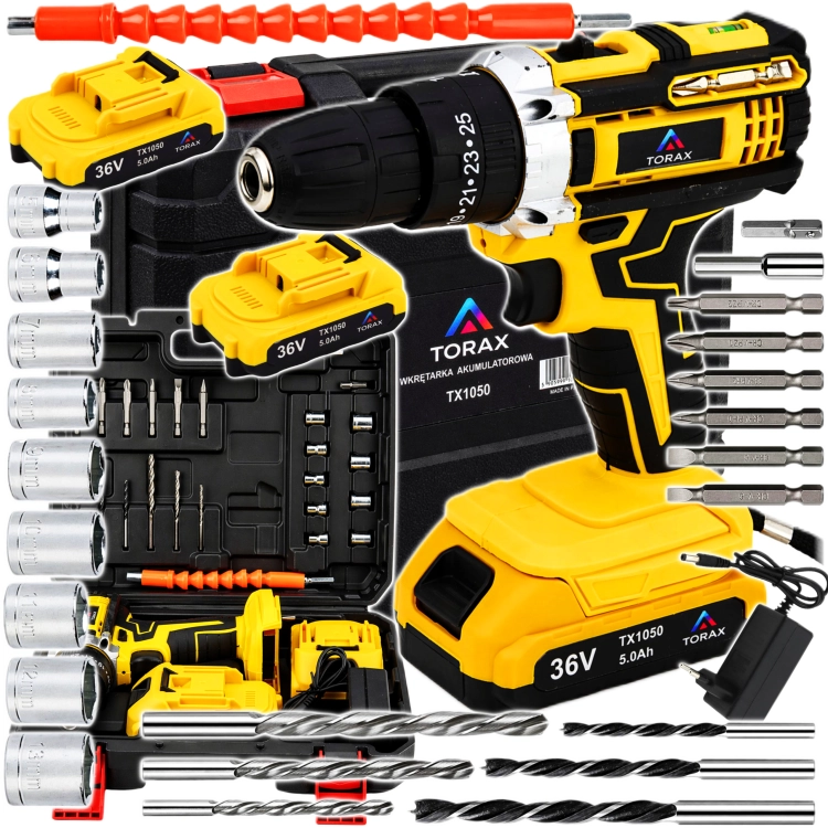 WIERTARKO WKRĘTARKA +2x5Ah AKUMULATOROWA 36V NASADKI BITY LED WALIZKA TORAX-Z1.jpg