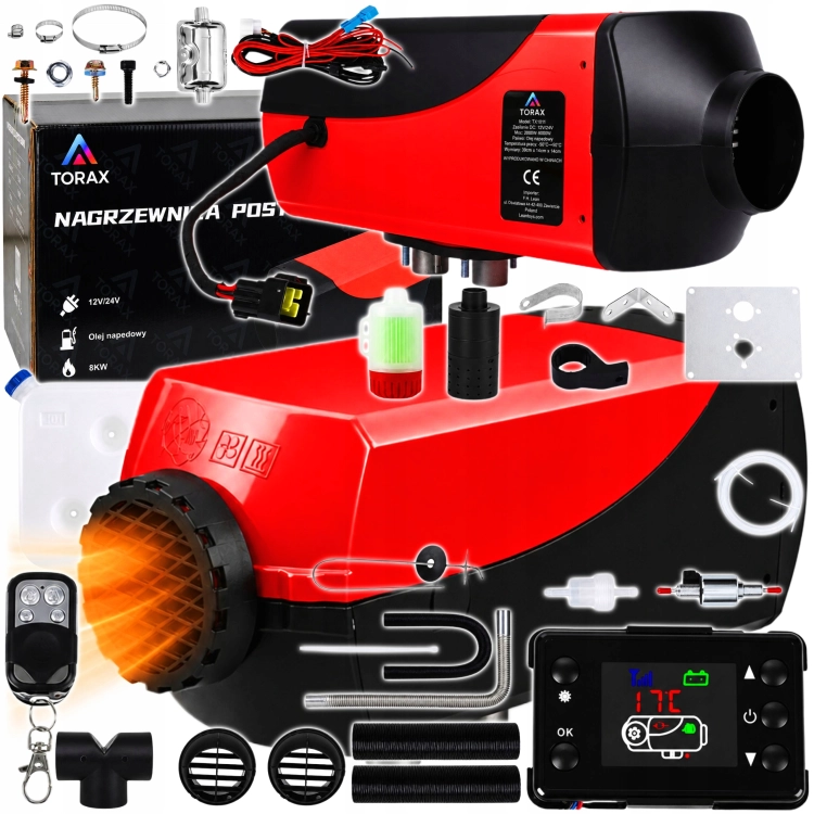 NAGRZEWNICA SPALINOWA POSTOJOWA WEBASTO DIESEL OLEJOWA 8KW PILOT 12V ZESTAW