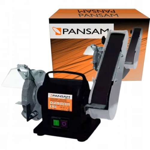 PANSAM SZLIFIERKA STOŁOWA Z TAŚMĄ 200W 150X20MM DO PRACY NA SUCHO