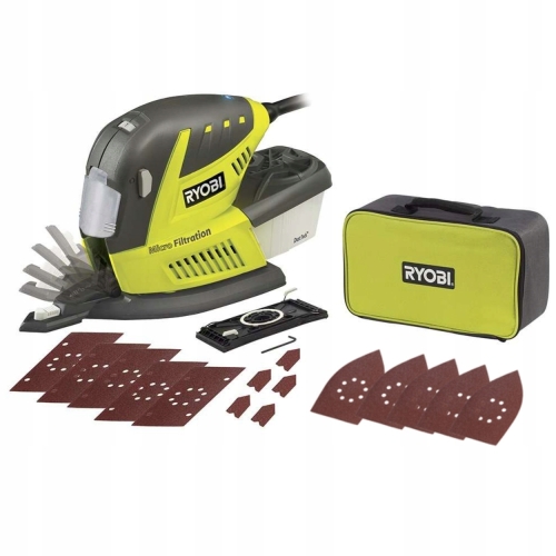 RYOBI SZLIFIERKA MIMOŚRODOWA OSCYLACYJNA RMS180-SA30 180W TORBA PADY 30xP