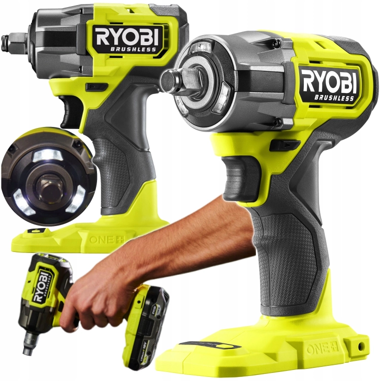 RYOBI KLUCZ UDAROWY 450NM 1/2 BEZSZCZOTKOWY 18V ONE+ 4200 ud/min RIW18CBL-0