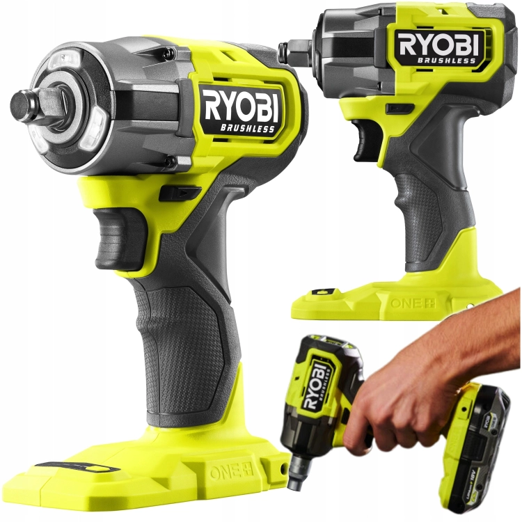 RYOBI KLUCZ UDAROWY 450NM 1/2 BEZSZCZOTKOWY 18V ONE+ 4200 ud/min RIW18CBL-0