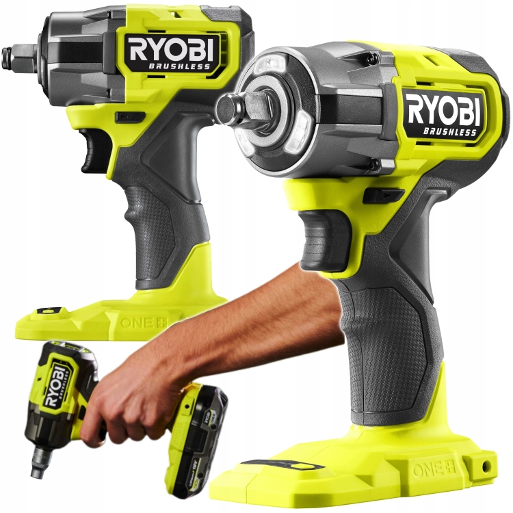 RYOBI KLUCZ UDAROWY 450NM 1/2 BEZSZCZOTKOWY 18V ONE+ 4200 ud/min RIW18CBL-0