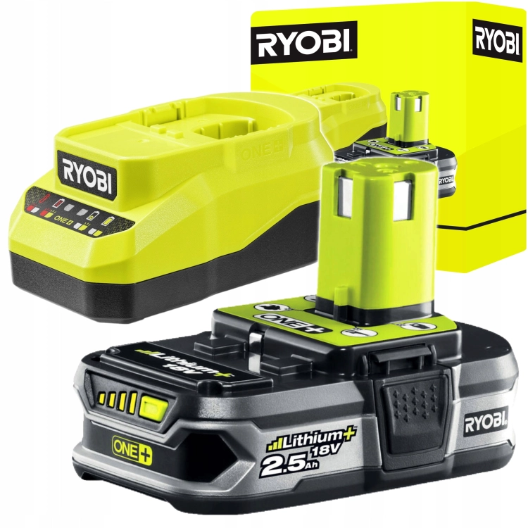 RYOBI ZESTAW AKUMULATOR 2.5 AH Z ŁADOWARKĄ 2A 18V ONE+ RC18120A -125