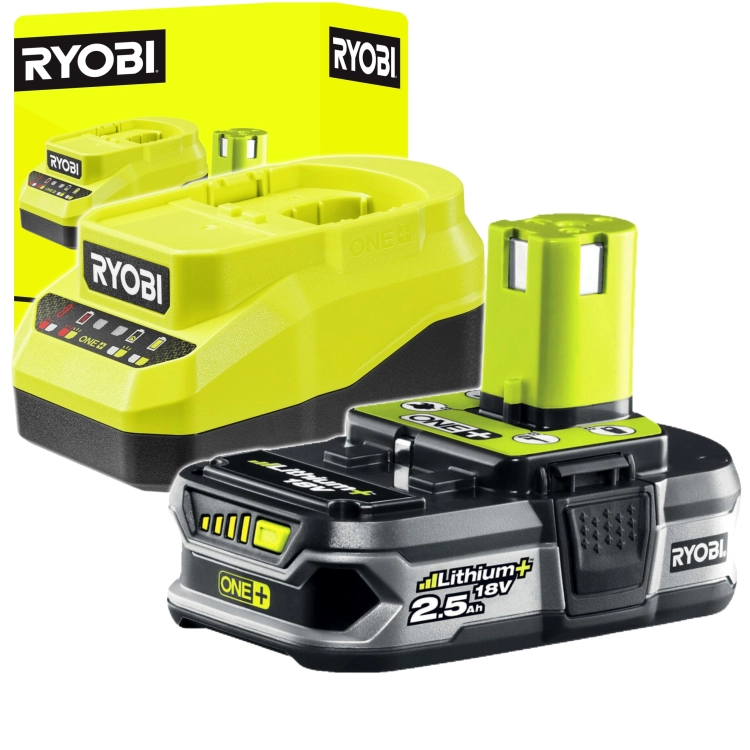 RYOBI ZESTAW AKUMULATOR 2.5 AH Z ŁADOWARKĄ 2A 18V ONE+ RC18120A -125