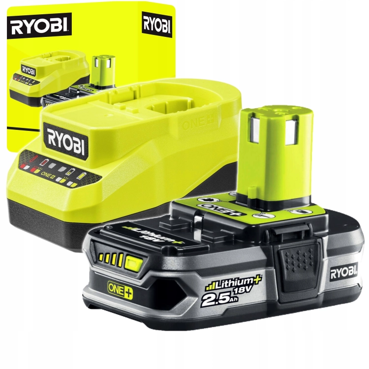 RYOBI ZESTAW AKUMULATOR 2.5 AH Z ŁADOWARKĄ 2A 18V ONE+ RC18120A -125