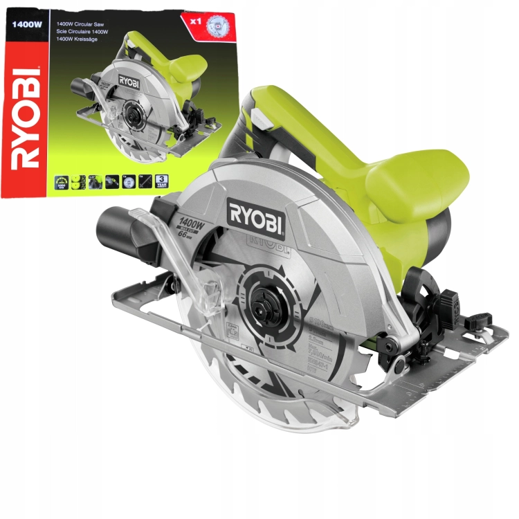 RYOBI PILARKA TARCZOWA PIŁA ELEKTRYCZNA 190mm 1400W 230V RCS1400-G