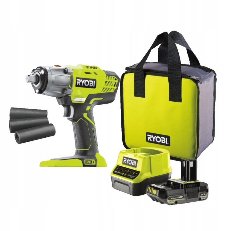 RYOBI KLUCZ UDAROWY 18V AKUMULATOROWY 2,0AH 400NM NASADKI TORBA R18IW3-120S