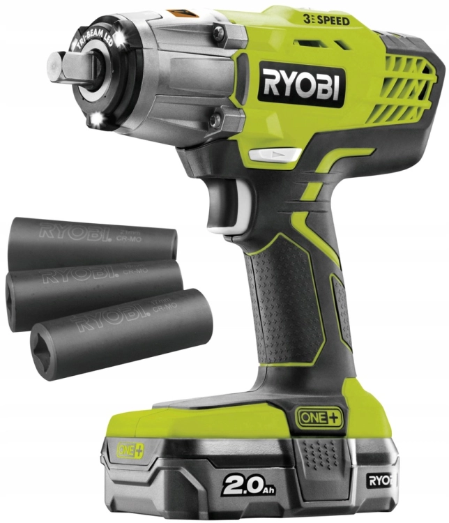 RYOBI KLUCZ UDAROWY 18V AKUMULATOROWY 2,0AH 400NM NASADKI TORBA R18IW3-120S