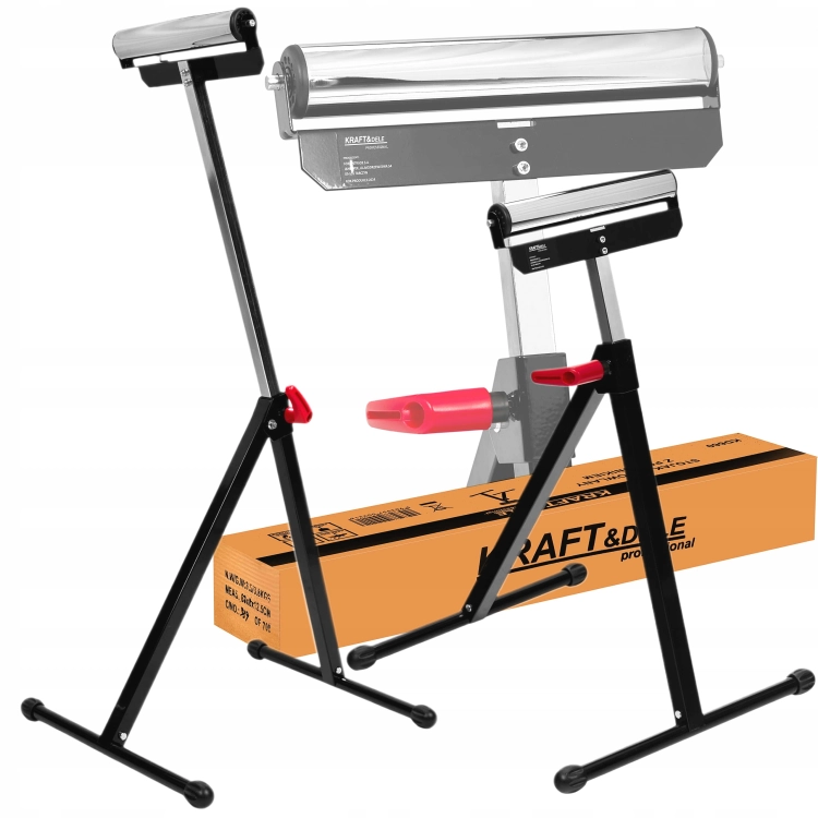 STOJAK BUDOWLANY Z PODAJNIKIEM KOZIOŁEK ROLKOWY 680-1080 MM PODPORA KOBYŁKA