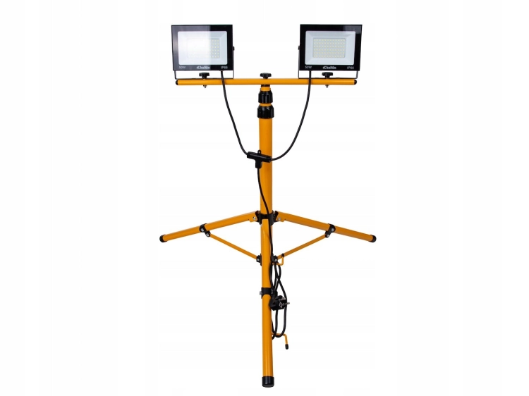 NAŚWIETLACZ LED SMD STATYW BUDOWLANY HALOGEN LAMPA WARSZTATOWA 2X50W 6500K