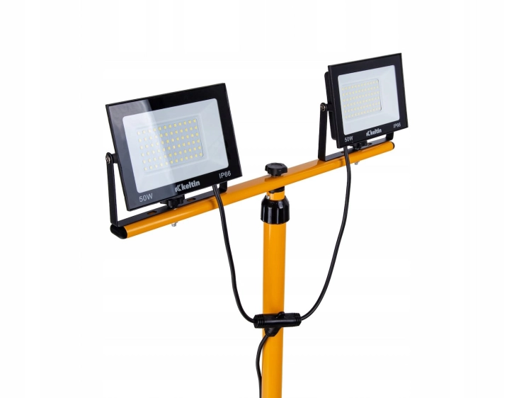 NAŚWIETLACZ LED SMD STATYW BUDOWLANY HALOGEN LAMPA WARSZTATOWA 2X50W 6500K