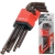 ZESTAW KLUCZY IMBUSOWYCH DŁUGICH 1,5-10MM 9EL.IMBUSY DŁUGIE Z KULKĄ YT05671