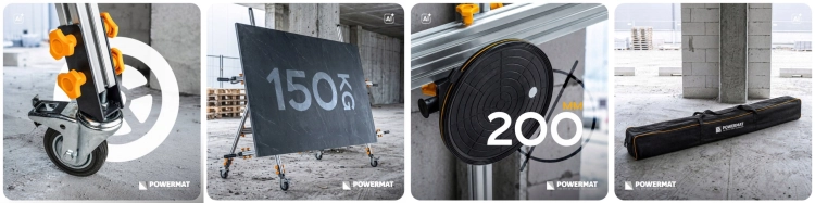 RAMA DO PRZENOSZENIA PŁYT SZKŁA SZYB WIELKOFORMATOWYCH DO 150KG NA KOŁACH