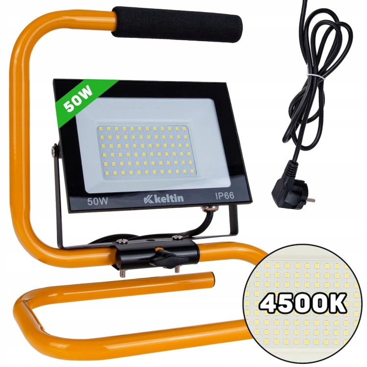 LAMPA ROBOCZA LED 50W ZE STATYWEM NAŚWIETLACZ BUDOWLANY 4500K IP66 LAMPA