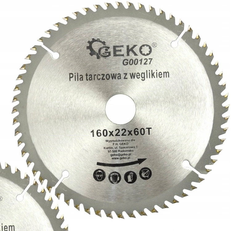 GEKO TARCZA DO DREWNA 160 MM 60Z PIŁA WIDIANA CIĘCIE PŁYTY WIÓROWE G00127