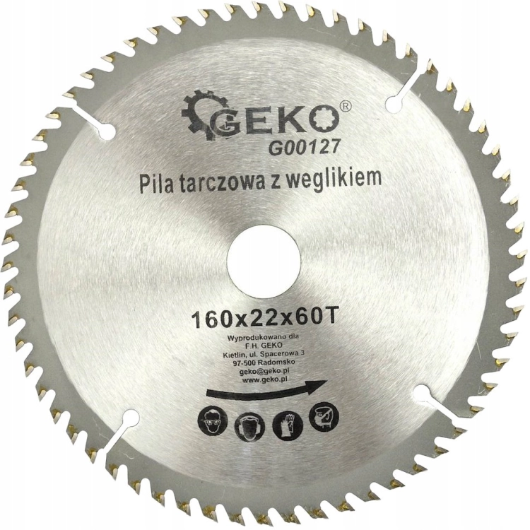 GEKO TARCZA DO DREWNA 160 MM 60Z PIŁA WIDIANA CIĘCIE PŁYTY WIÓROWE G00127
