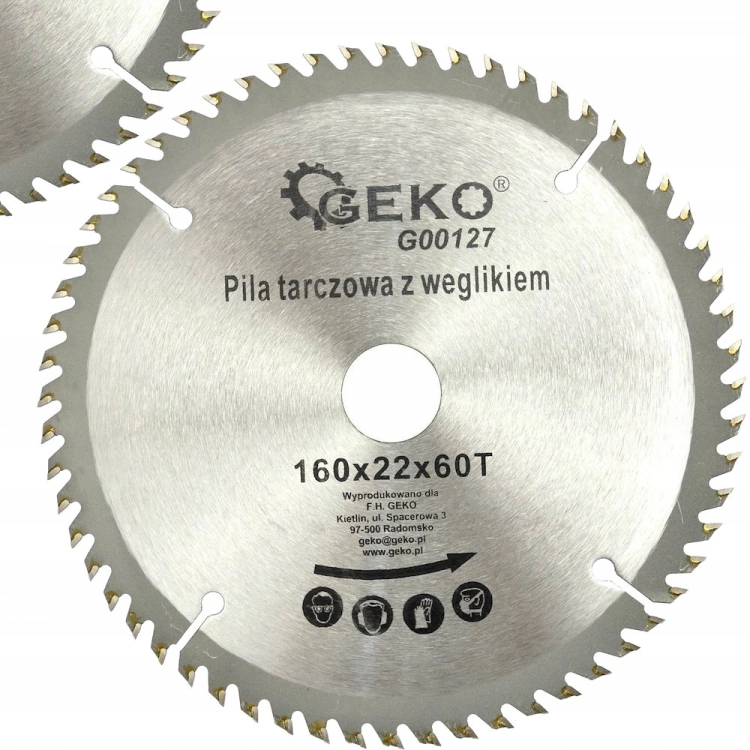 GEKO TARCZA DO DREWNA 160 MM 60Z PIŁA WIDIANA CIĘCIE PŁYTY WIÓROWE G00127