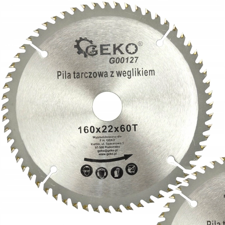 GEKO TARCZA DO DREWNA 160 MM 60Z PIŁA WIDIANA CIĘCIE PŁYTY WIÓROWE G00127