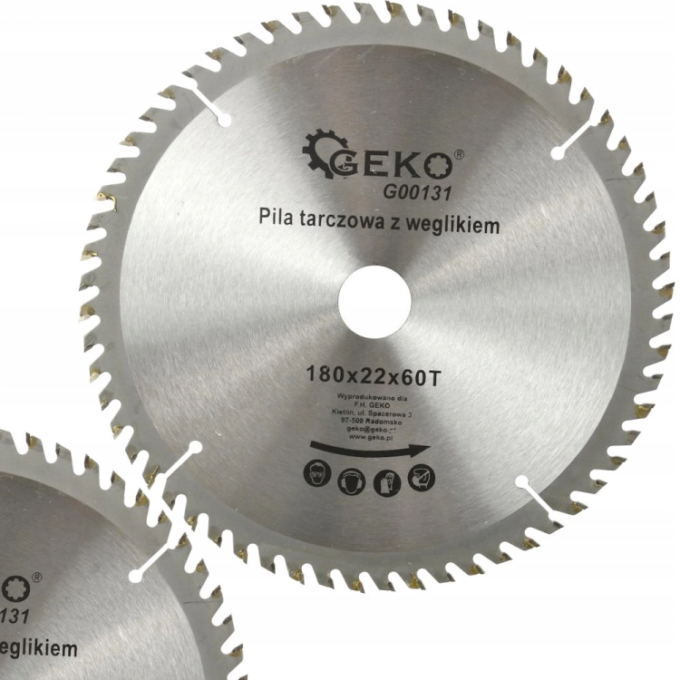 GEKO TARCZA DO DREWNA WĘGLIKOWA 180MM 60Z OTWÓR 22MM GŁADKIE CIĘCIE G00131