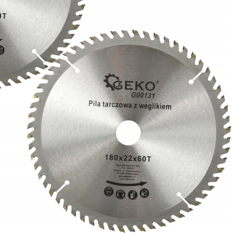 GEKO TARCZA DO DREWNA WĘGLIKOWA 180MM 60Z OTWÓR 22MM GŁADKIE CIĘCIE G00131
