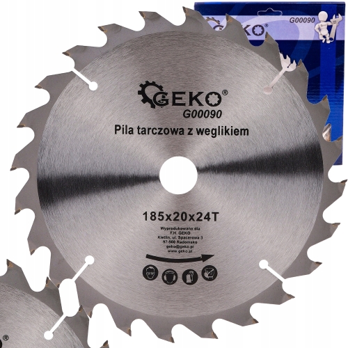 GEKO TARCZA DO DREWNA 185X20MM 24 ZĘBY PIŁA TARCZOWA DO CIĘCIA DREWNA I MDF
