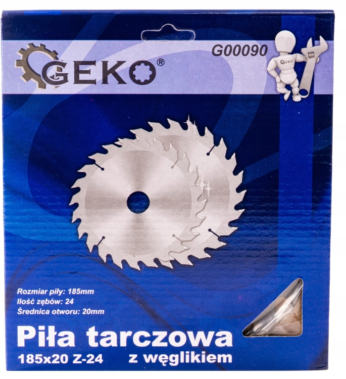 GEKO TARCZA DO DREWNA 185X20MM 24 ZĘBY PIŁA TARCZOWA DO CIĘCIA DREWNA I MDF