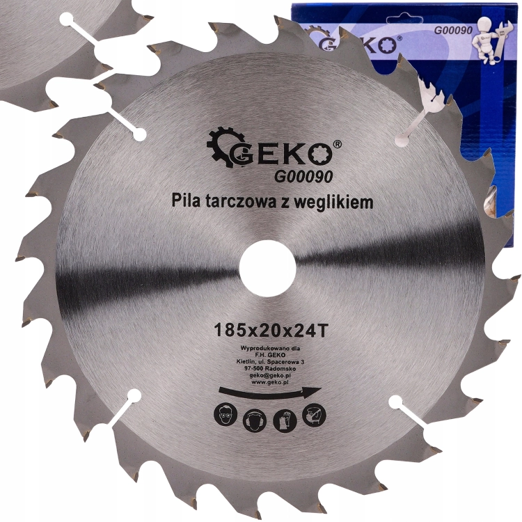 GEKO TARCZA DO DREWNA 185X20MM 24 ZĘBY PIŁA TARCZOWA DO CIĘCIA DREWNA I MDF