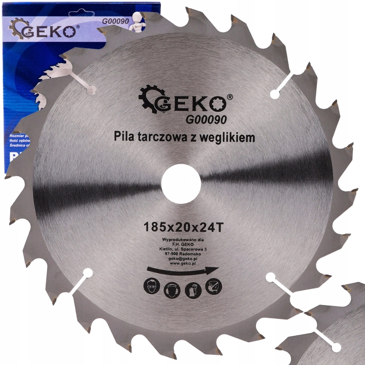 GEKO TARCZA DO DREWNA 185X20MM 24 ZĘBY PIŁA TARCZOWA DO CIĘCIA DREWNA I MDF