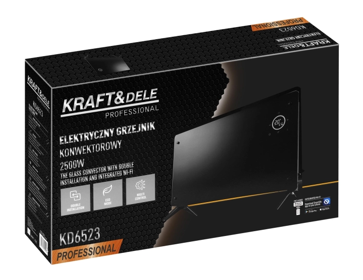 ELEKTRYCZNY GRZEJNIK KONWEKTOROWY 2500W Z WI-FI TRYB ECO TERMOSTAT 230V