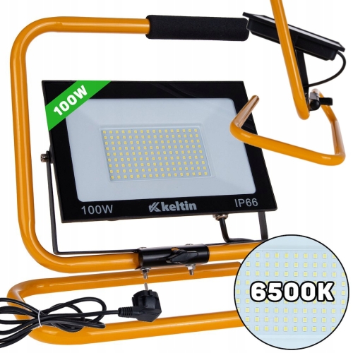 NAŚWIETLACZ LED 100W STATYW LAMPA ROBOCZA 10000LM IP66 6500K BIAŁA ZIMNA