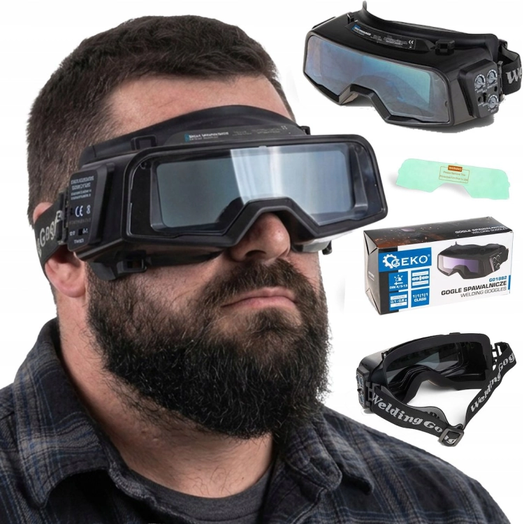 GEKO GOGLE SPAWALNICZE SAMOŚCIEMNIAJĄCE OKULARY DO SPAWANIA DIN 4-13 G01882